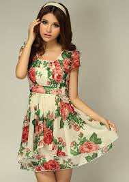 yazlık çiçekli elbise